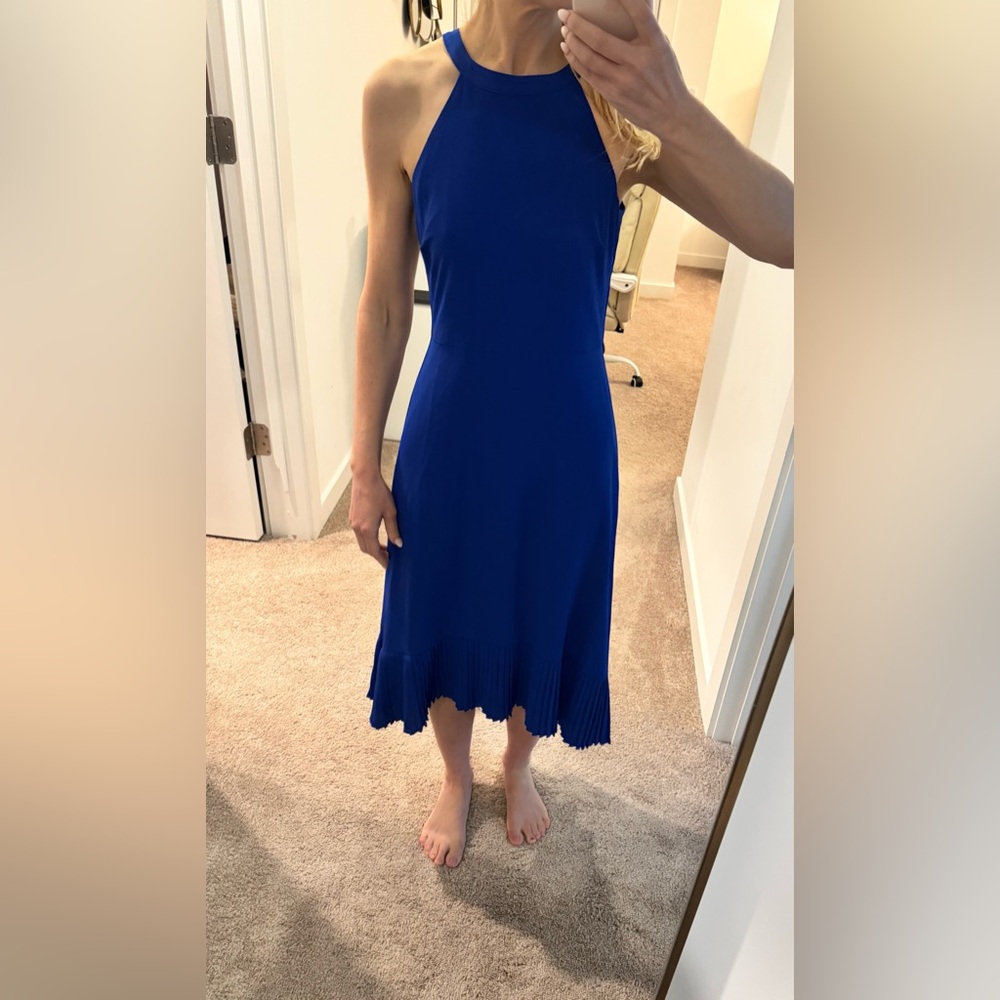Kensie Royal Blue Halter Midi Dress